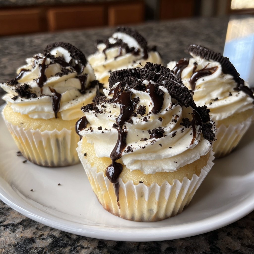 Penguin Cupcakes made with Oreos