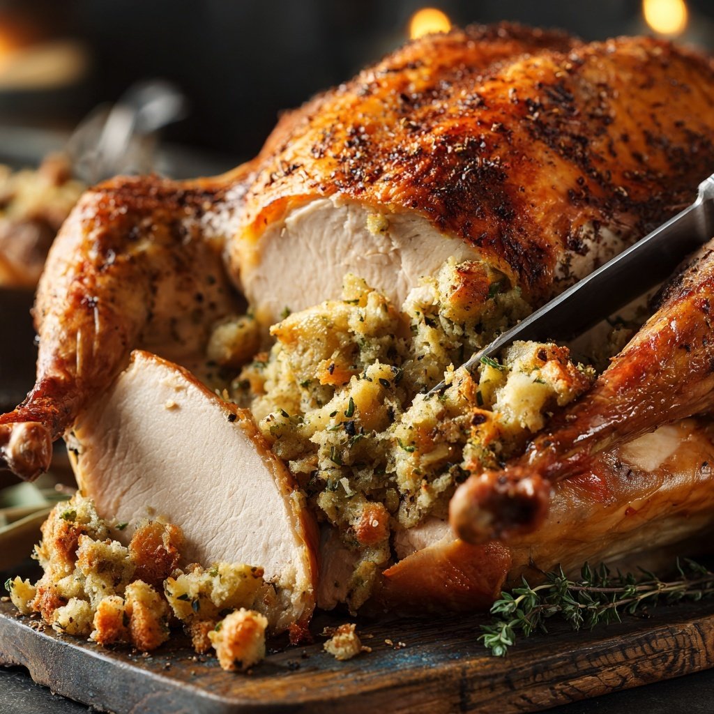 Seasonal & Festive Thanksgiving Herb Stuffed Turkey