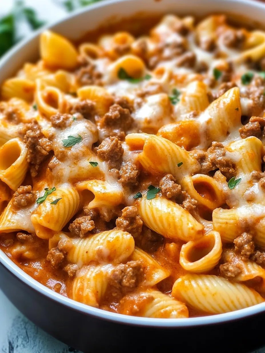 Creamy Beef and Shells