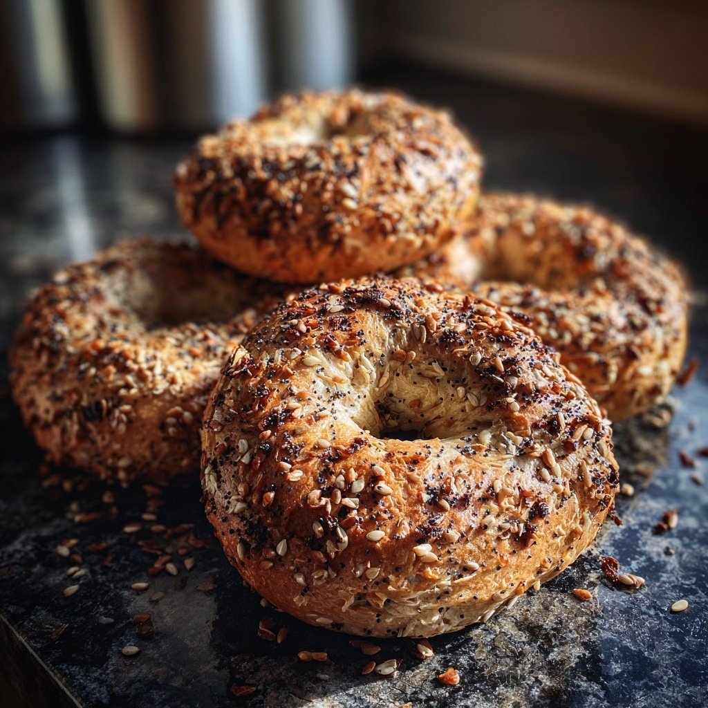 Protein Bagels With Flax Seeds