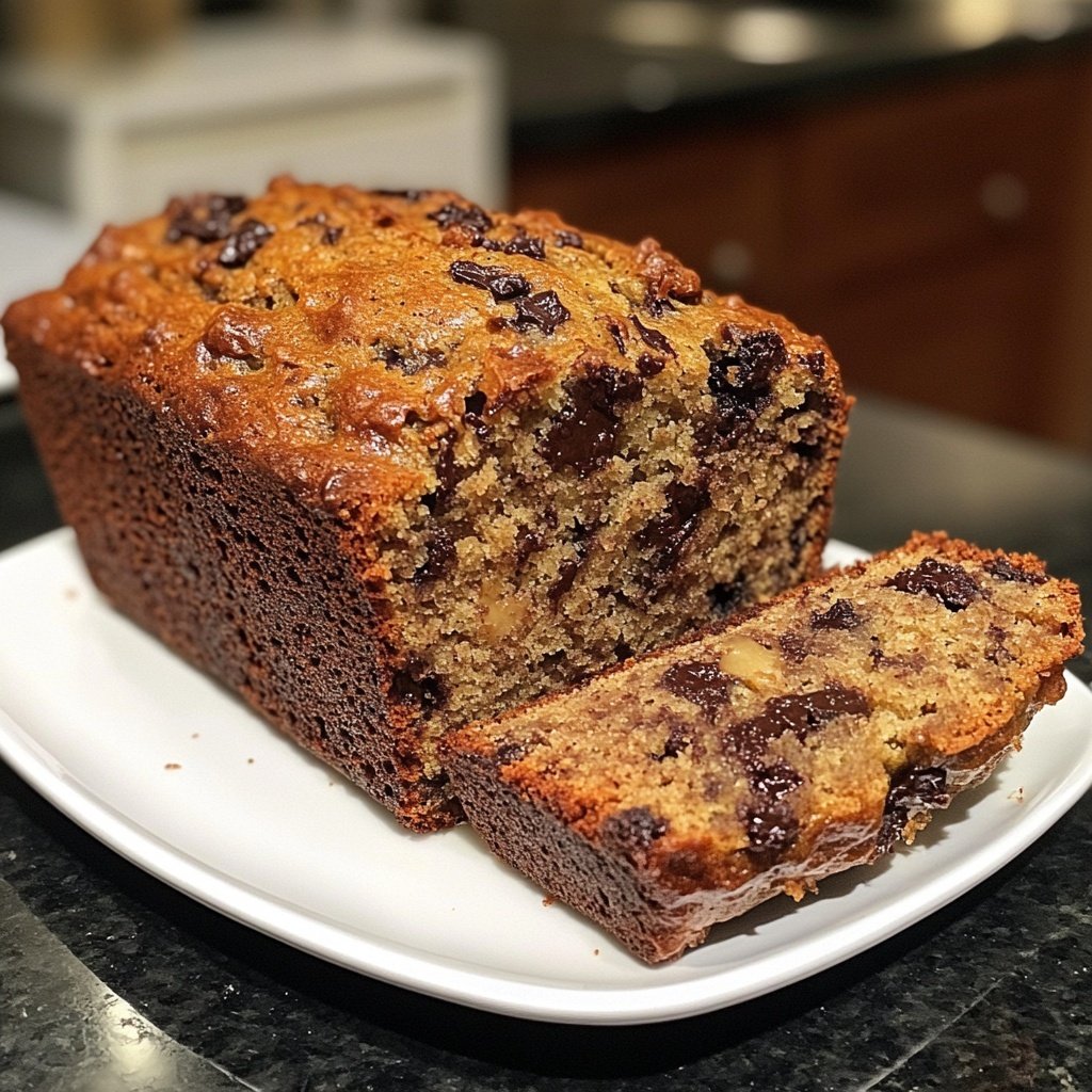 Banana Bread with Dark Chocolate Chunks Recipe