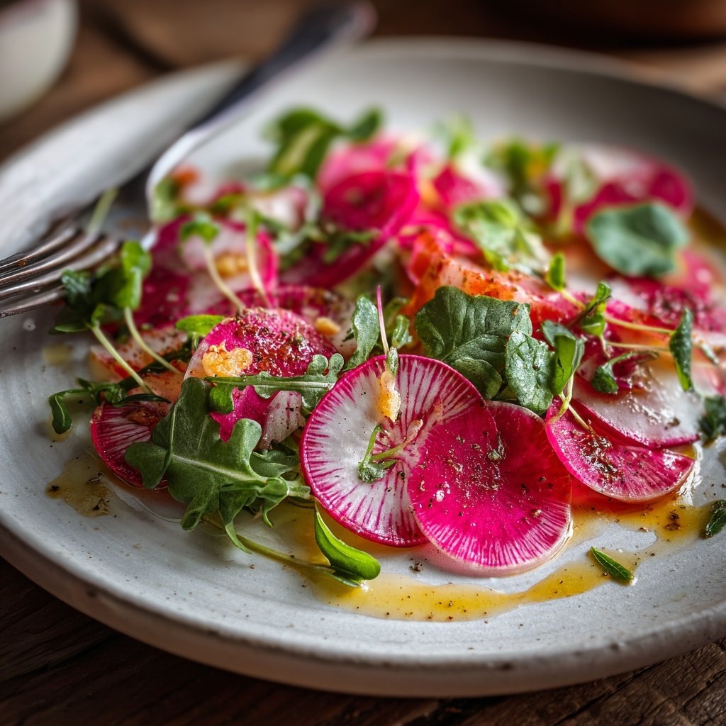 Watermelon Radish Salad with Honey Vinaigrette