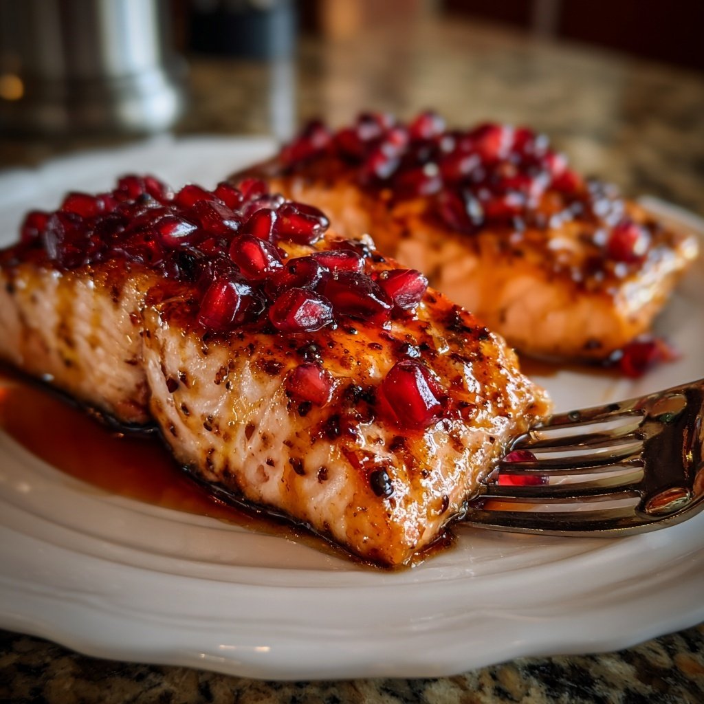 Salmon with Pomegranate Glaze