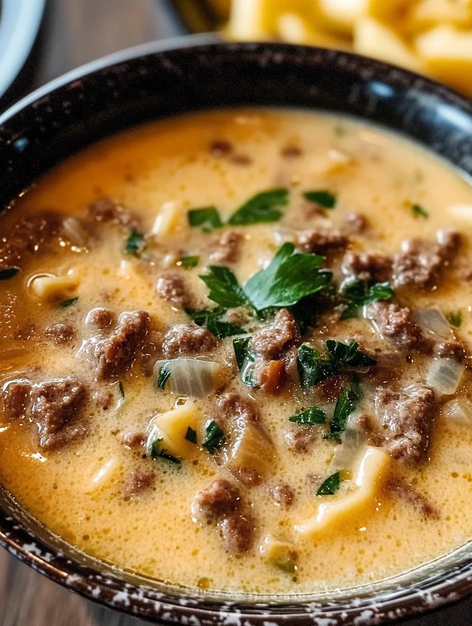 Crockpot Cheeseburger Soup