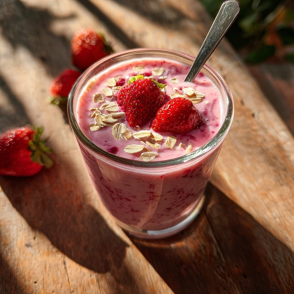 Strawberry Oat Yogurt Smoothie