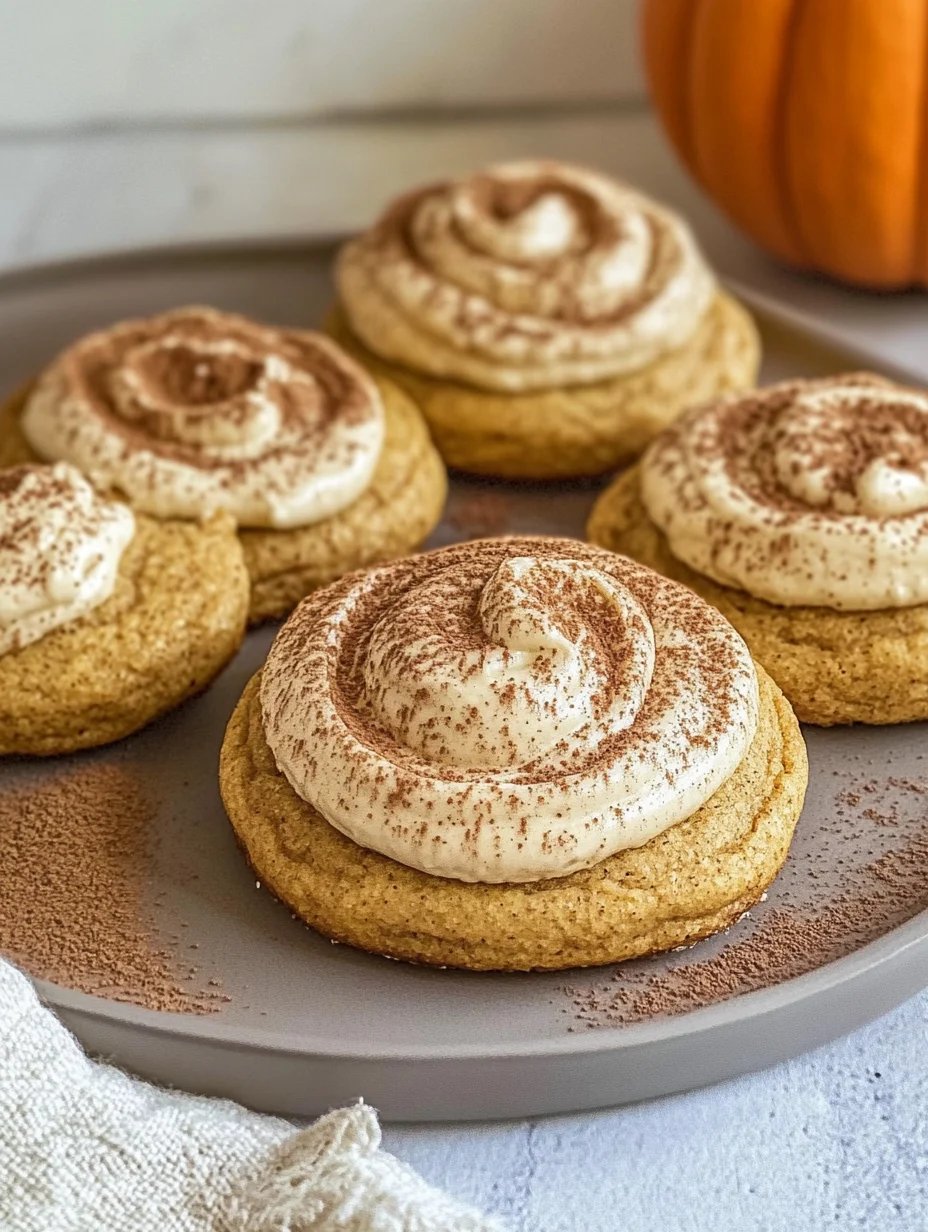 Soft Pumpkin Cookies with Cinnamon Frosting