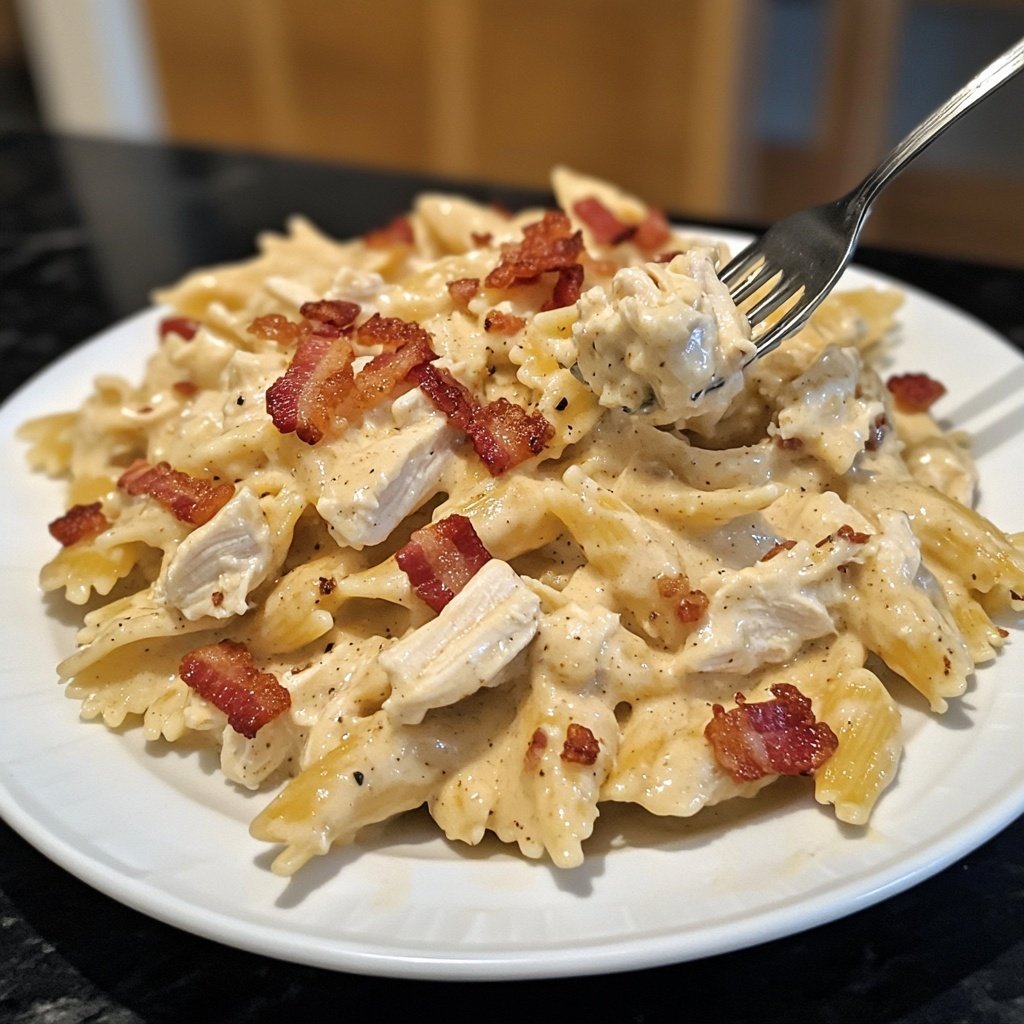 Creamy Chicken Bacon Ranch Pasta