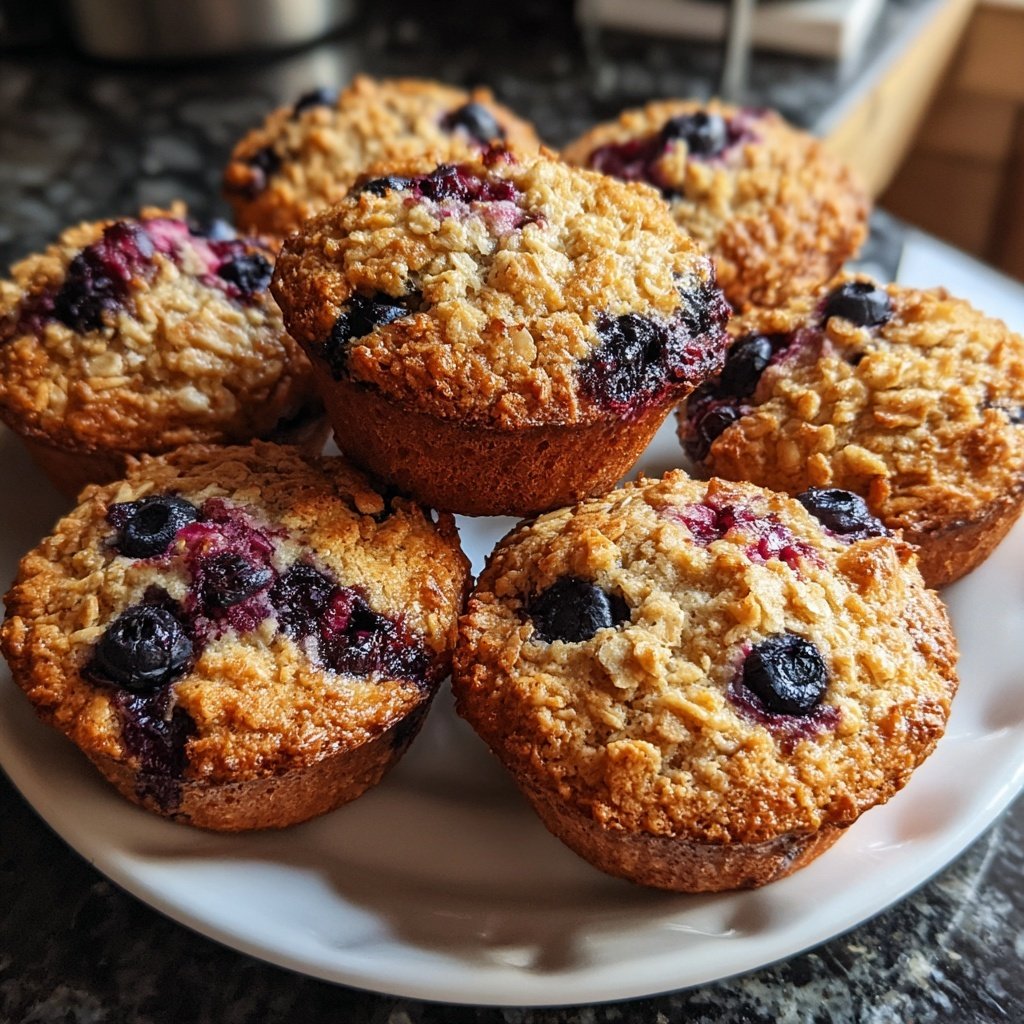 Blueberry Oat Yogurt Muffins