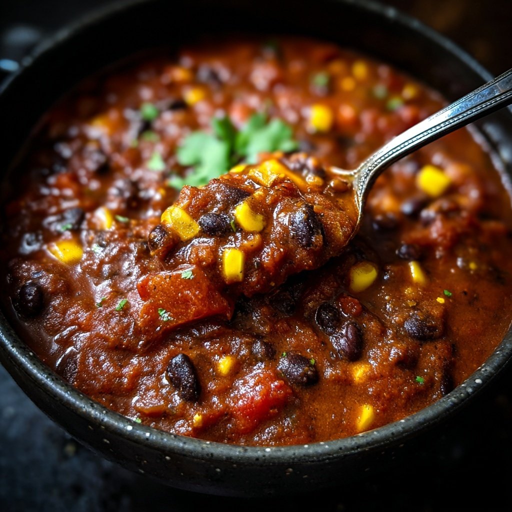 Healthy Crockpot Black Bean Chili